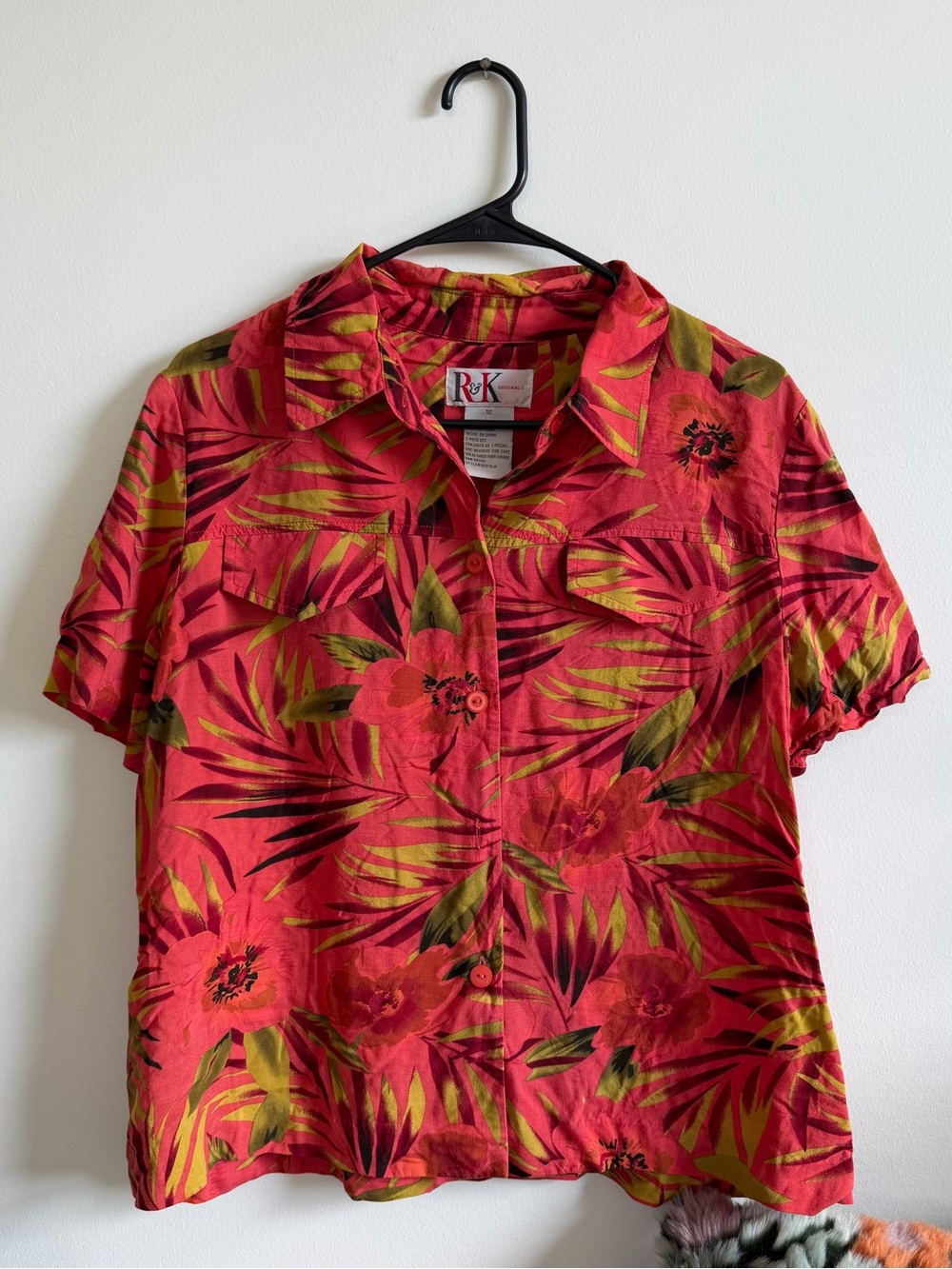 VINTAGE R+K TROPICAL BUTTON DOWN SHIRT